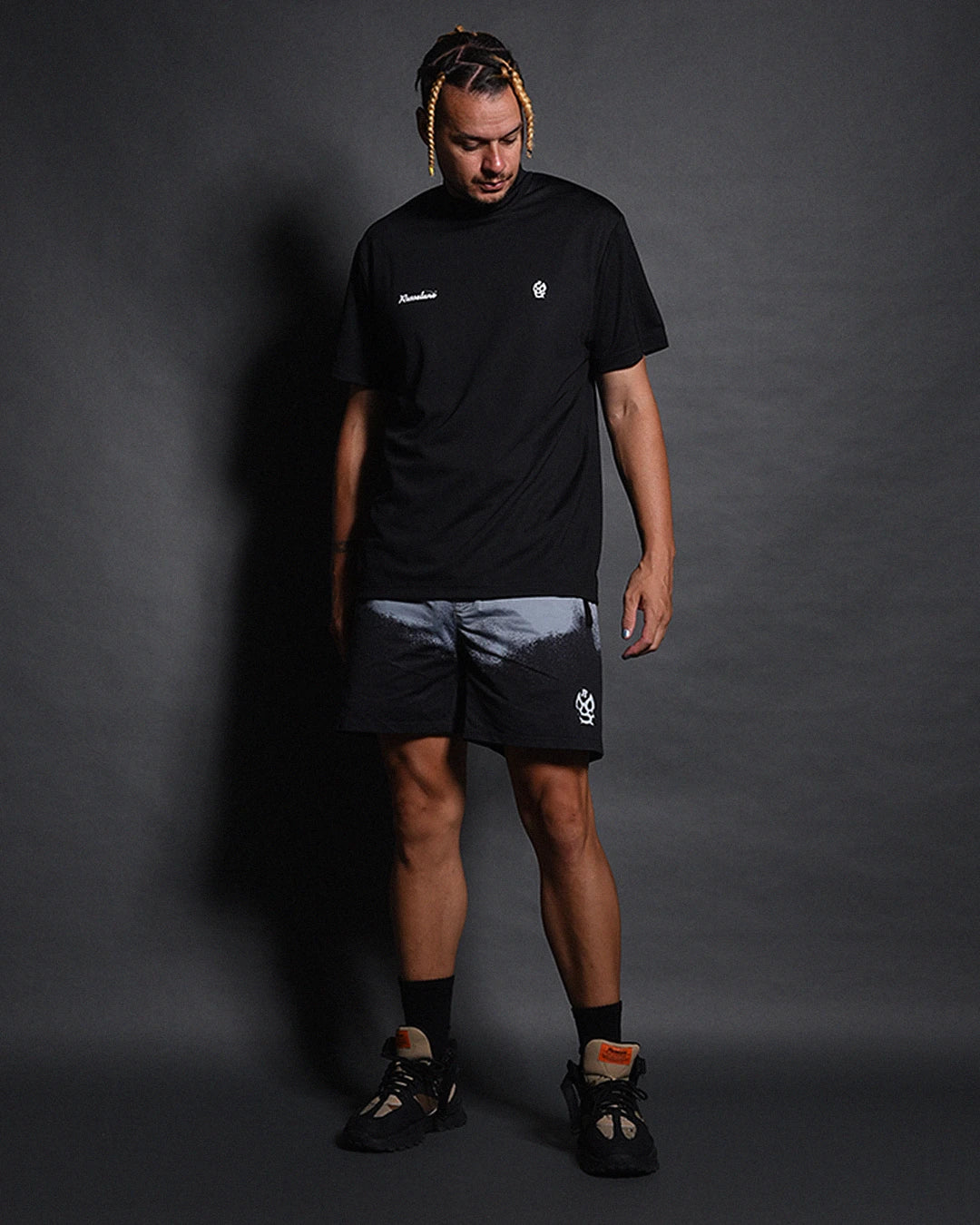 Gradation Paint Wide Shorts